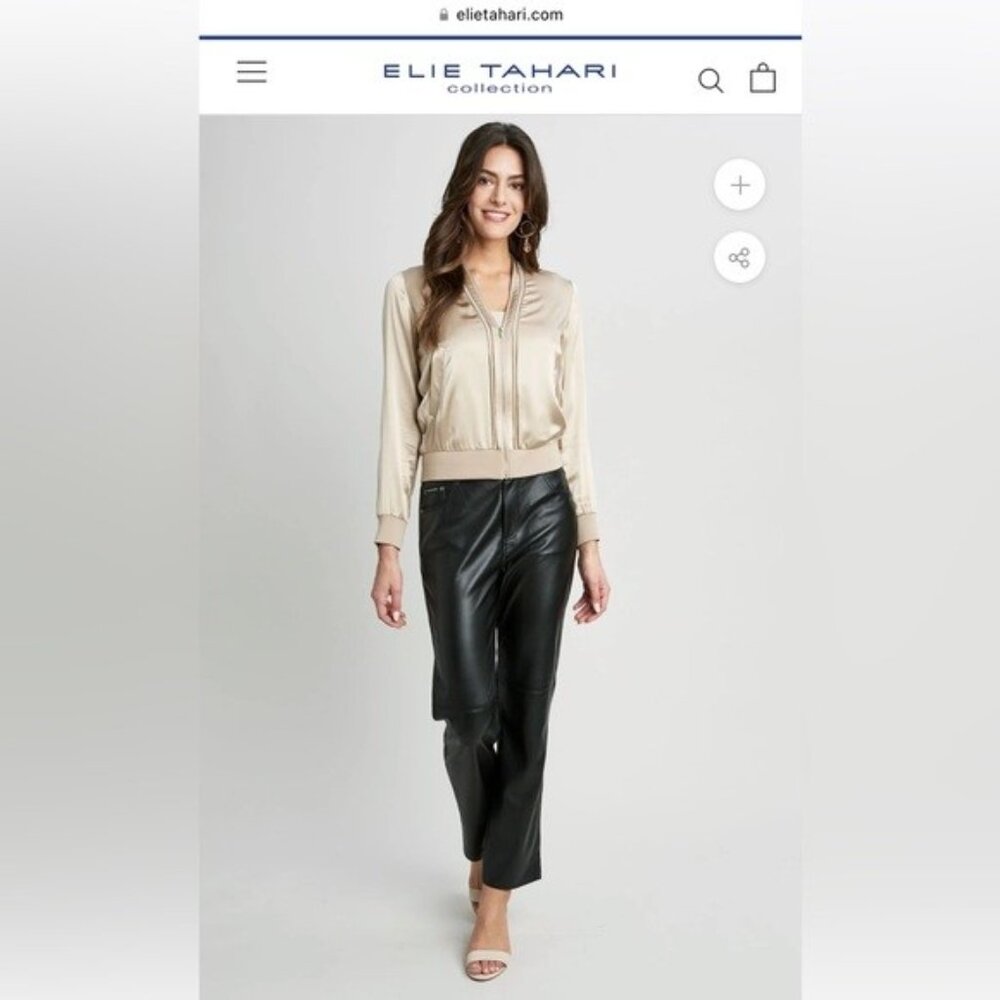 ELIE TAHARI VEGAN LEATHER PANT 14 NEW